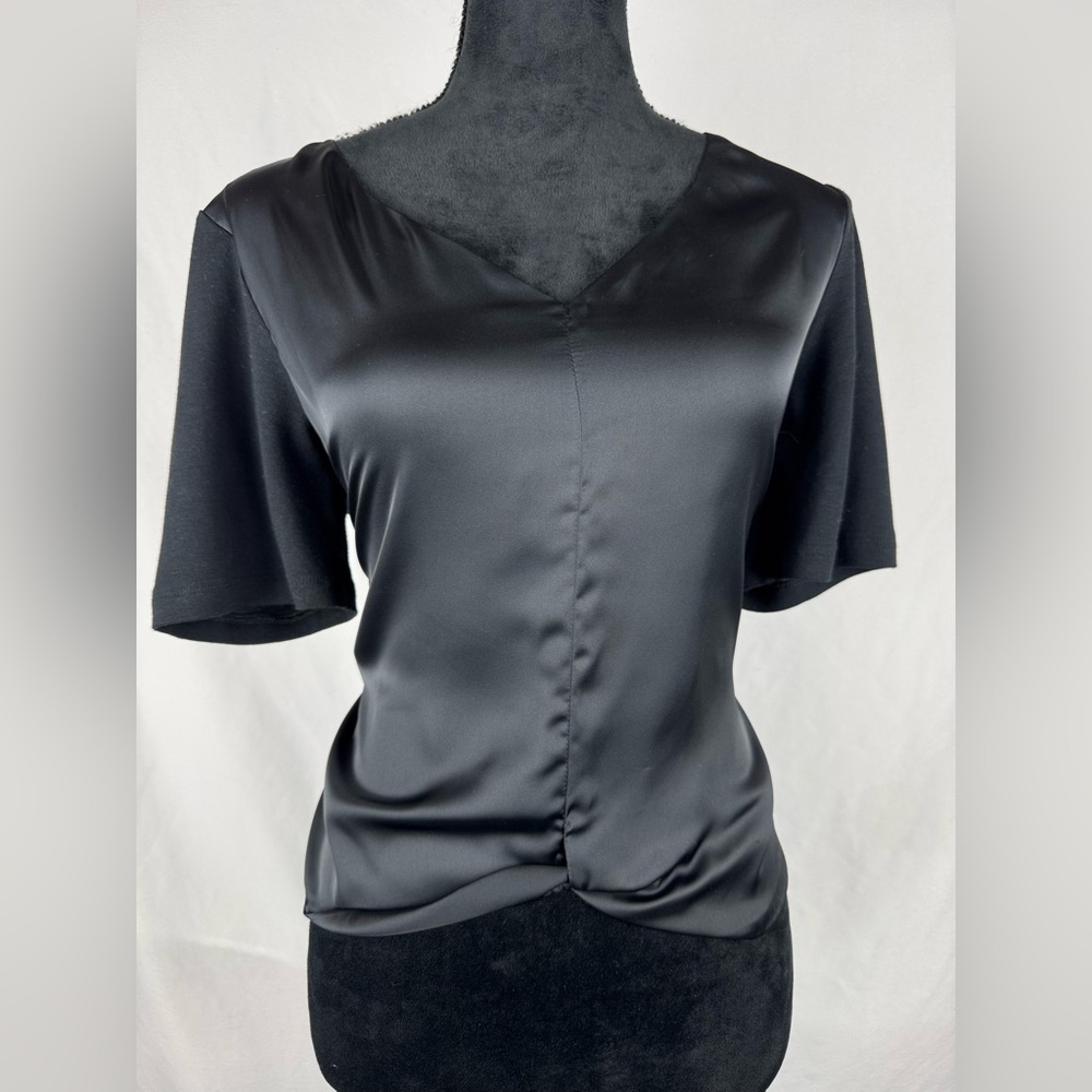 Club Monaco Black Satin Blouse - Picture 2 of 5